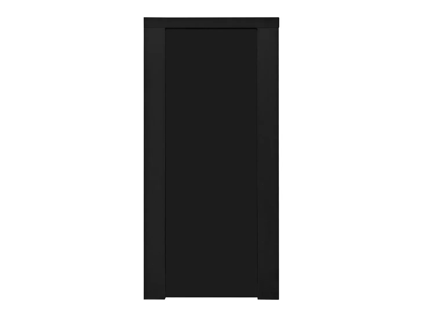 Aparador con 4 puertas y estantes ajustables, 140x38x80 cm, mueble de madera, para recibidor o salón, negro