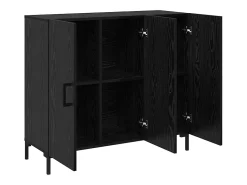 Aparador con almacenaje con puerta Negro 90 x 34 x 80 cm Madera de ingeniería