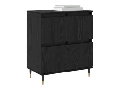 Aparador con almacenaje con puerta Negro 60 x 35 x 70 cm Madera de ingeniería