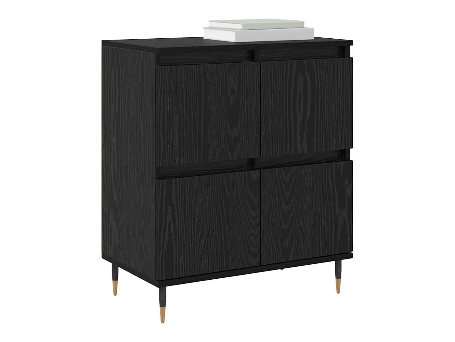 Aparador con almacenaje con puerta Negro 60 x 35 x 70 cm Madera de ingeniería