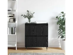 Aparador con almacenaje con puerta Negro 60 x 35 x 70 cm Madera de ingeniería