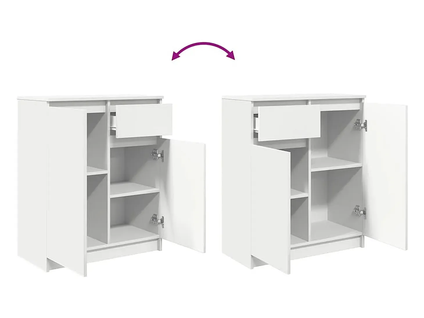 Aparador con cajón blanco 71x35x84 cm madera contrachapada