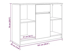 Aparador con cajón blanco 101x35x76 cm madera de ingeniería