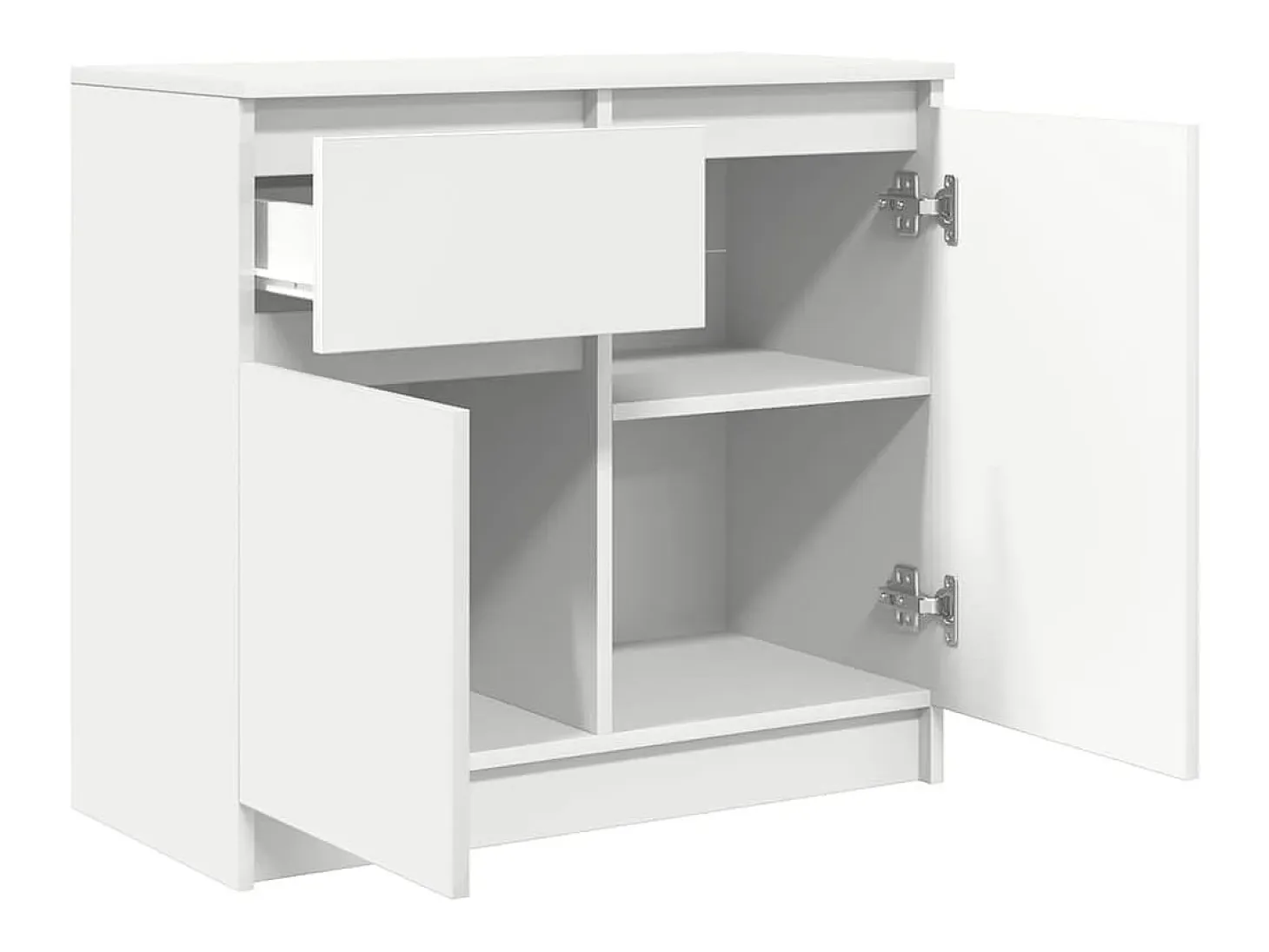 Aparador con cajón blanco 71x35x65 cm madera de ingeniería