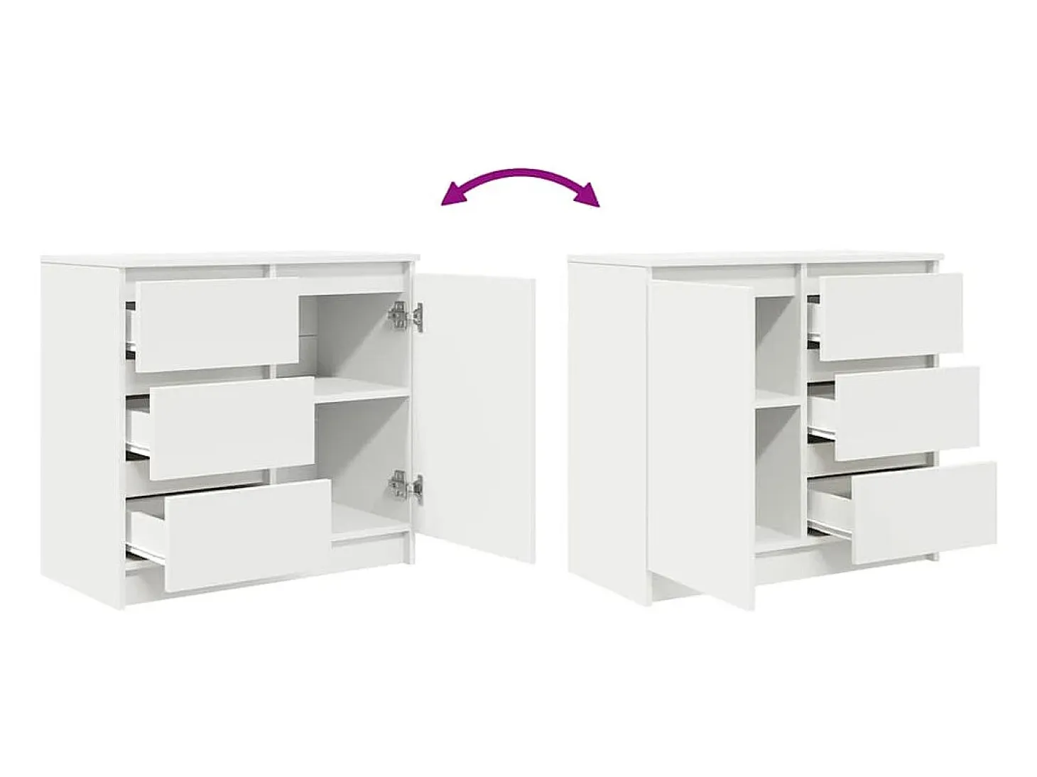 Aparador con cajón blanco 71x35x65 cm madera de ingeniería