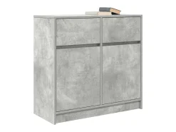 Aparador con cajón gris hormigón 80x34x76 cm madera de ingeniería