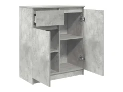 Aparador con cajón gris hormigón 71x35x84 cm madera de ingeniería