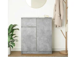 Aparador con cajón gris hormigón 71x35x84 cm madera de ingeniería