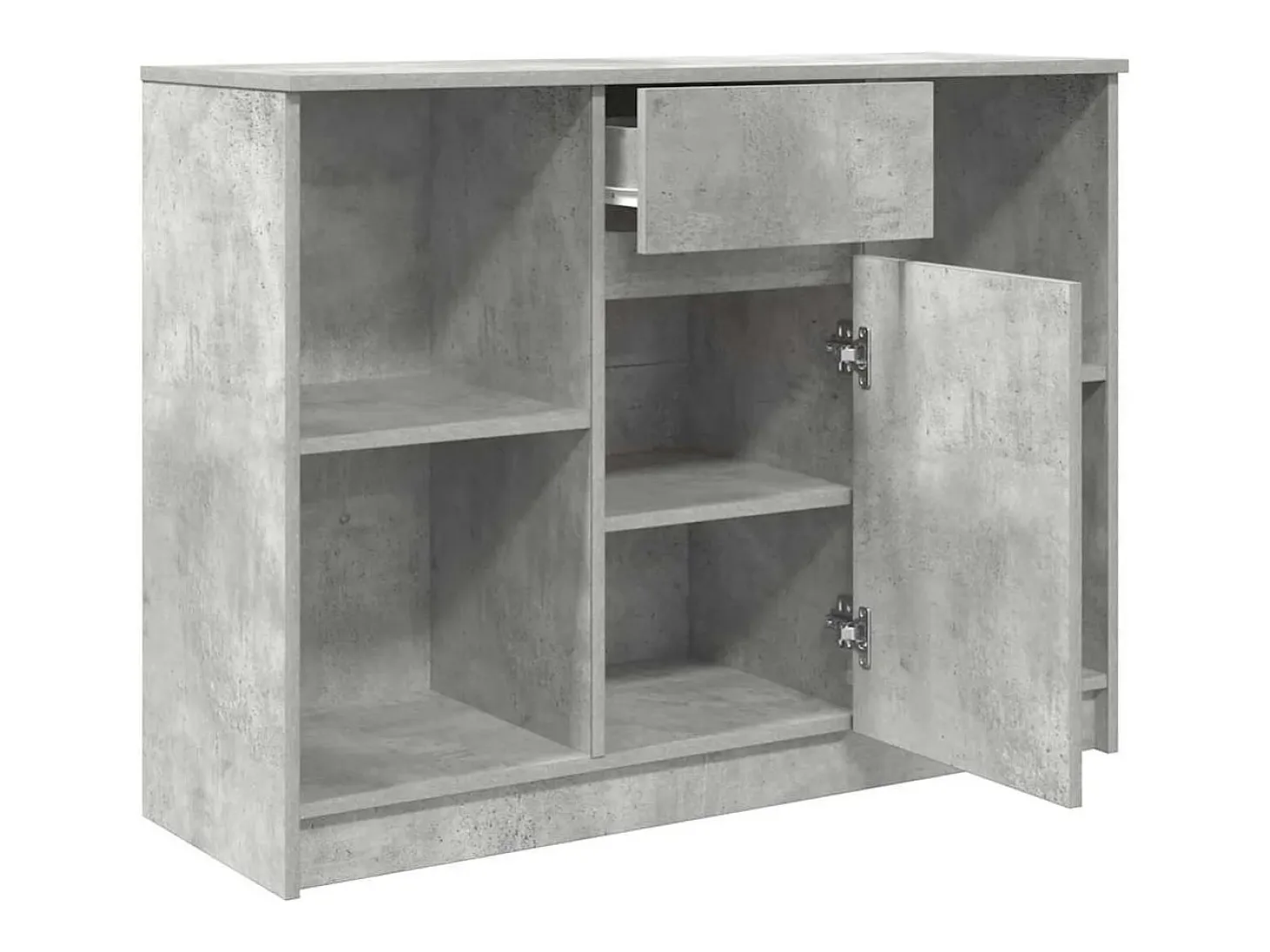 Aparador con cajón gris hormigón 101x35x76 cm madera ingeniería