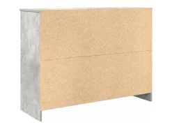 Aparador con cajón gris hormigón 101x35x76 cm madera ingeniería