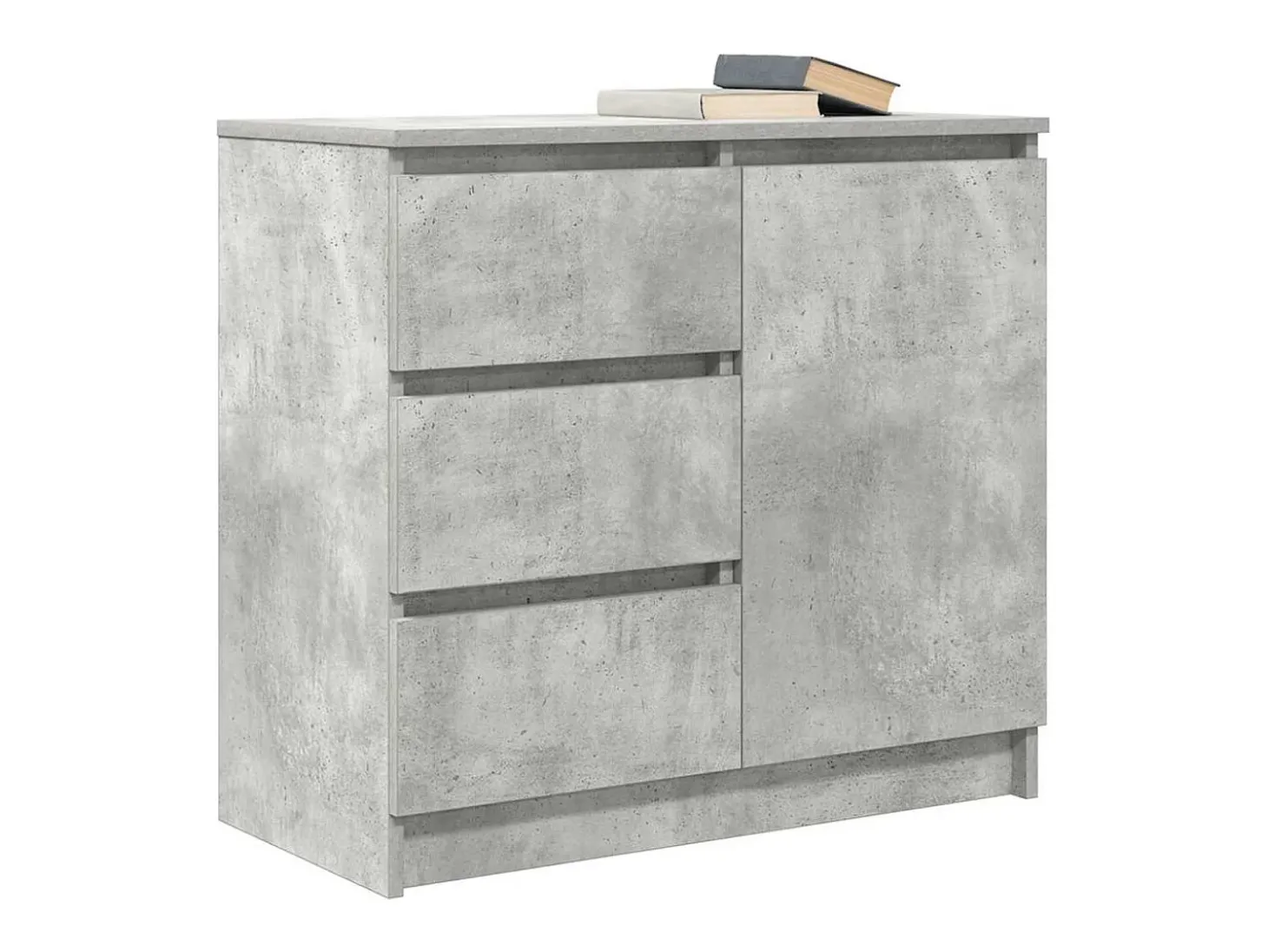Aparador con cajón gris hormigón 71x35x65 cm madera de ingeniería