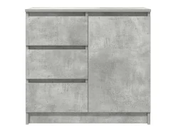 Aparador con cajón gris hormigón 71x35x65 cm madera de ingeniería