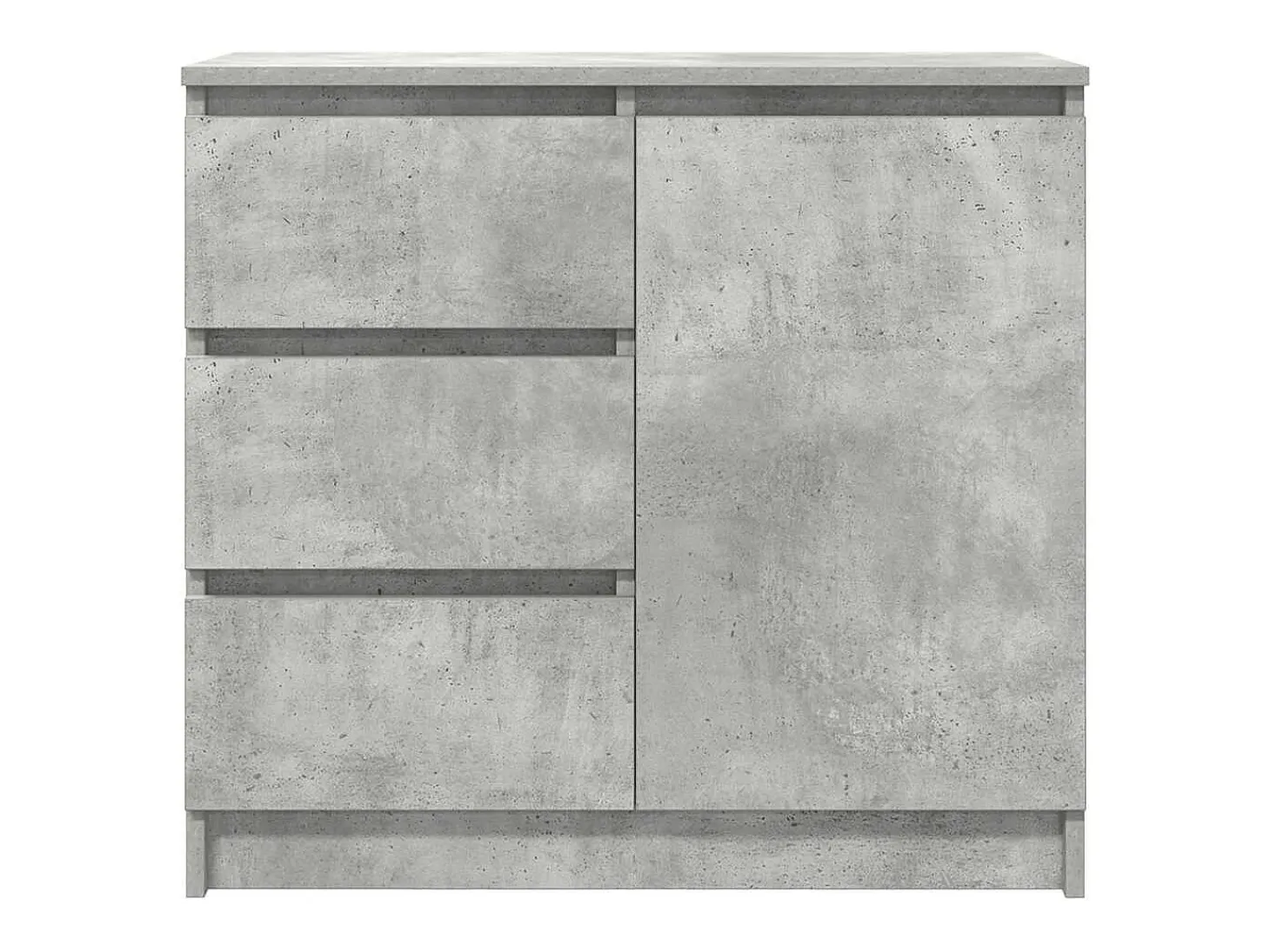 Aparador con cajón gris hormigón 71x35x65 cm madera de ingeniería