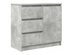 Aparador con cajón gris hormigón 71x35x65 cm madera de ingeniería