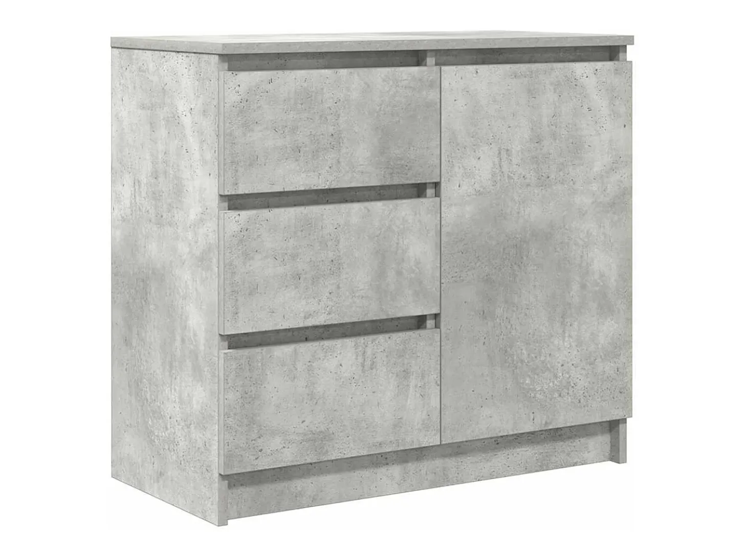 Aparador con cajón gris hormigón 71x35x65 cm madera de ingeniería