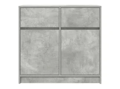 Aparador con cajón gris hormigón 80x34x76 cm madera ingeniería