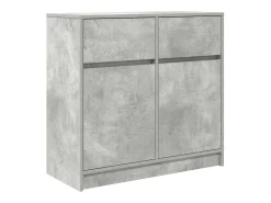 Aparador con cajón gris hormigón 80x34x76 cm madera ingeniería