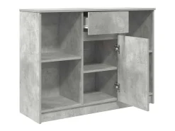 Aparador con cajón gris hormigón 101x35x76 cm madera de ingeniería