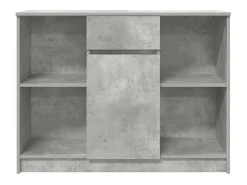 Aparador con cajón gris hormigón 101x35x76 cm madera de ingeniería