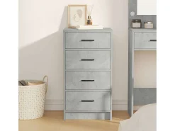 Aparador con cajón Gris hormigón 40 x 41 x 75 cm Madera de ingeniería