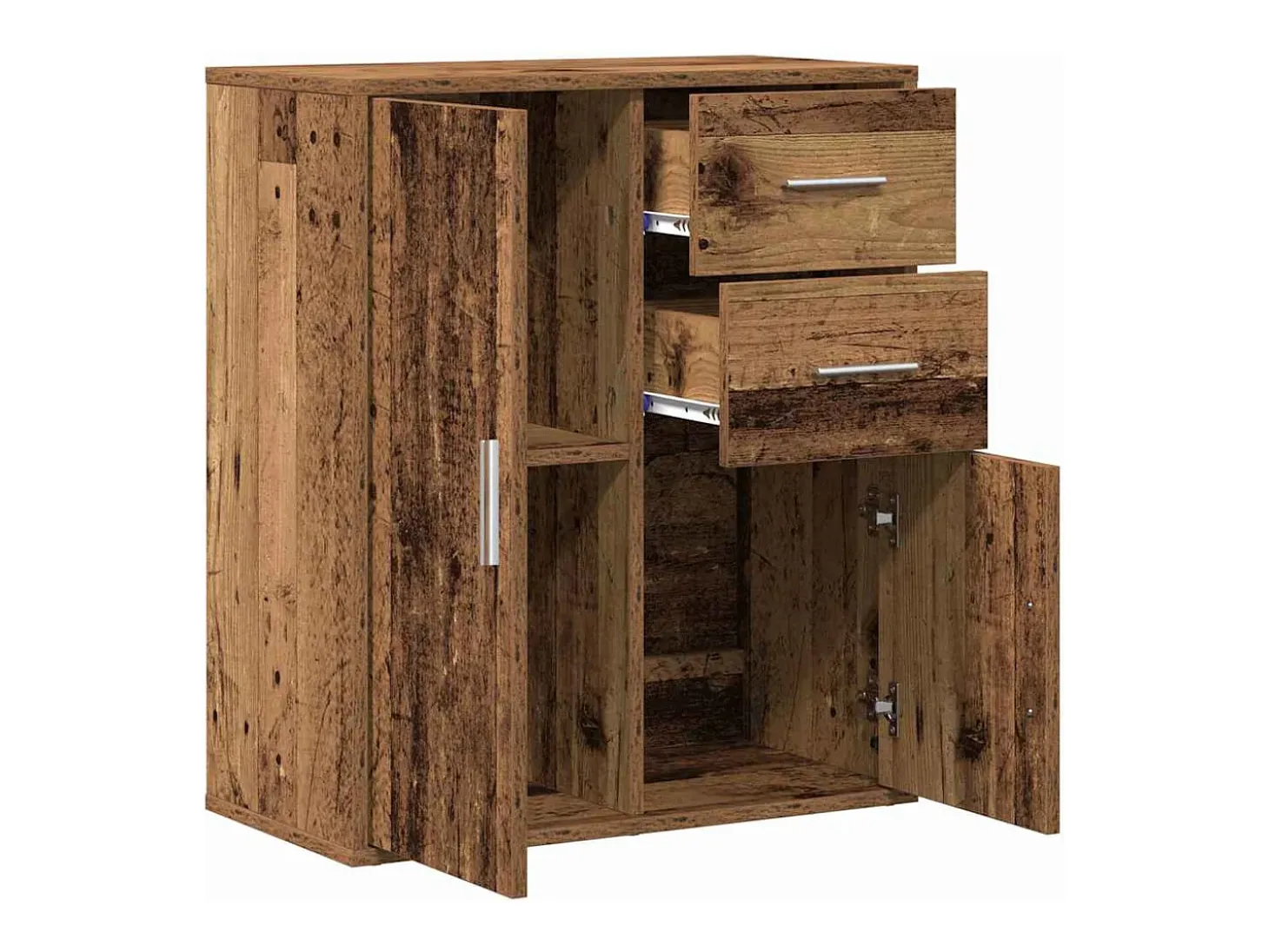 Aparador con cajón Madera vieja 60 x 31 x 70 cm Madera de ingeniería