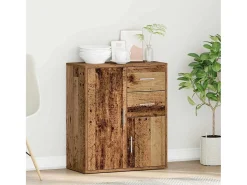 Aparador con cajón Madera vieja 60 x 31 x 70 cm Madera de ingeniería