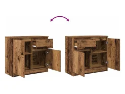 Aparador con cajón madera antigua 71x35x65 cm Madera ingeniería