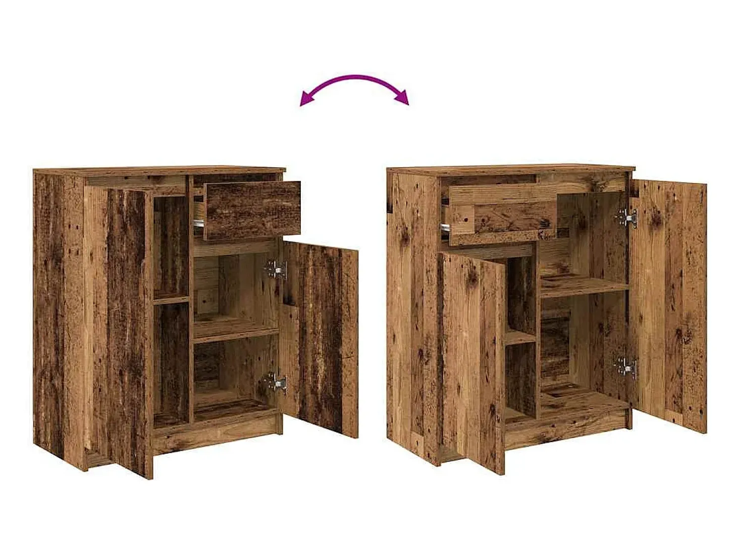 Aparador con cajón madera antigua 71x35x84 cm Madera ingeniería