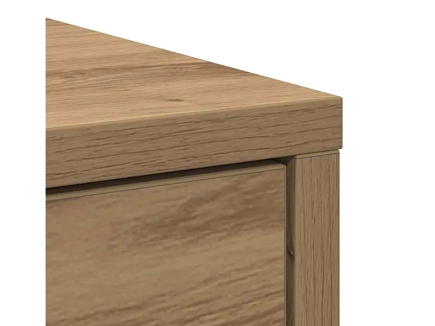 Aparador con cajón roble artesanal 80x34x76cm madera ingeniería