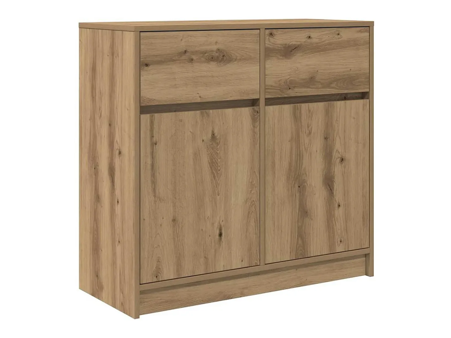Aparador con cajón roble artesanal 80x34x76cm madera ingeniería