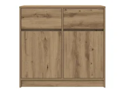 Aparador con cajón roble artesanal 80x34x76cm madera ingeniería