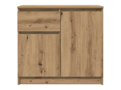 Aparador con cajón roble artesanal 71x35x65cm madera ingeniería