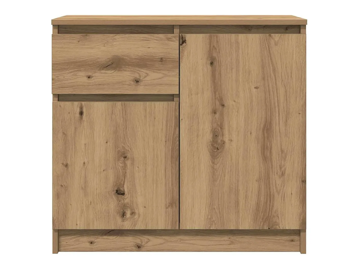 Aparador con cajón roble artesanal 71x35x65cm madera ingeniería