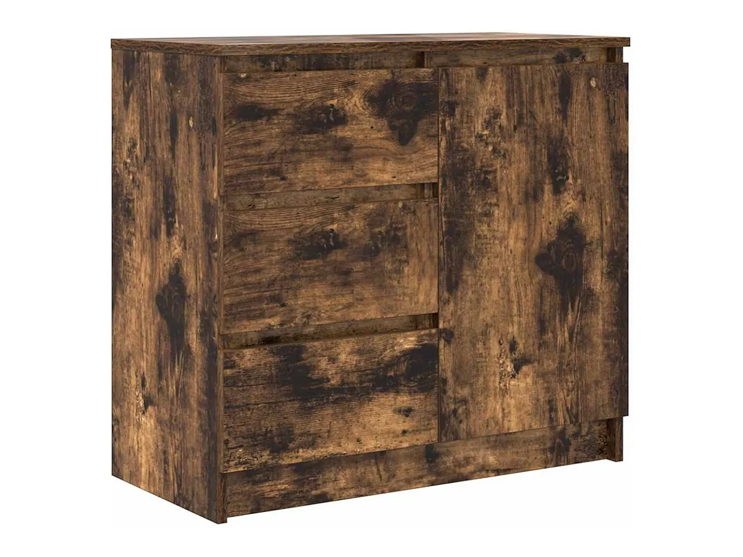 Aparador con cajón roble ahumado 71x35x65 cm madera ingeniería