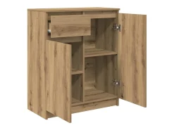 Aparador con cajón roble artesanal 71x35x84cm madera ingeniería