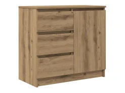 Aparador con cajón roble artesanal 71x35x65cm madera ingeniería