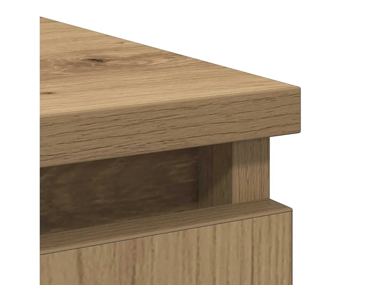 Aparador con cajón roble artesanal 71x35x65cm madera ingeniería
