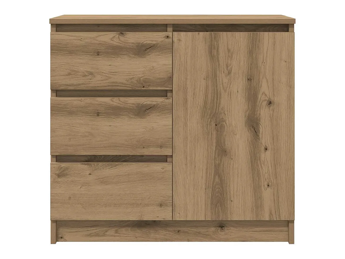 Aparador con cajón roble artesanal 71x35x65cm madera ingeniería