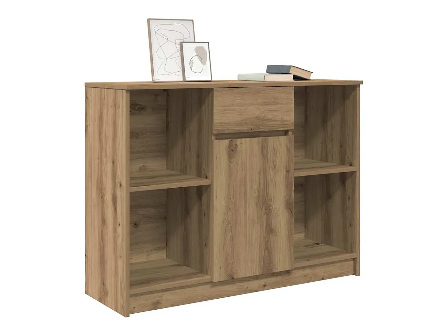 Aparador con cajón roble artisian 101x35x76cm madera ingeniería