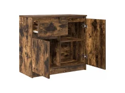 Aparador con cajón roble ahumado 71x35x65 cm madera ingeniería