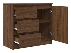 Aparador con cajón roble marrón 71x35x65 cm madera de ingeniería