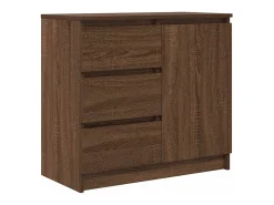 Aparador con cajón roble marrón 71x35x65 cm madera de ingeniería