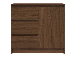 Aparador con cajón roble marrón 71x35x65 cm madera de ingeniería