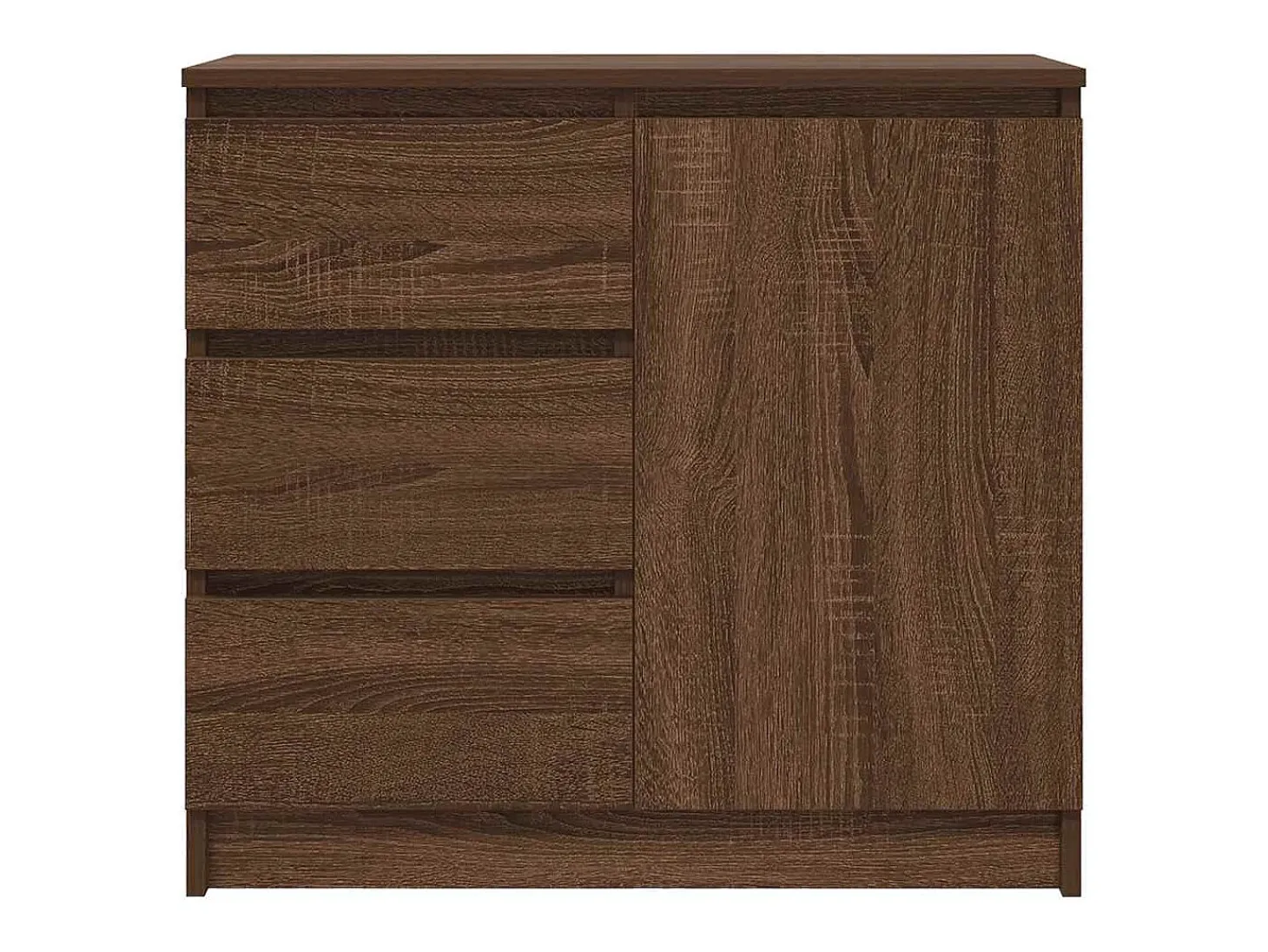 Aparador con cajón roble marrón 71x35x65 cm madera de ingeniería