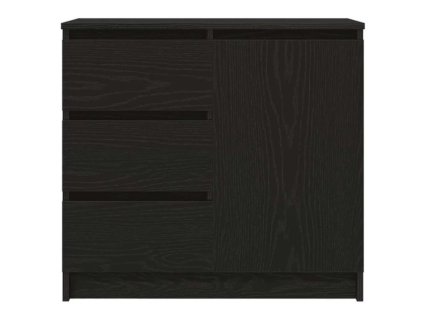 Aparador con cajón roble negro 71x35x65 cm madera de ingeniería