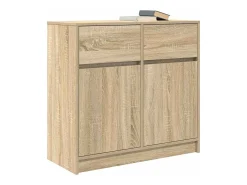 Aparador con cajón roble Sonoma 80x34x76 cm madera ingeniería