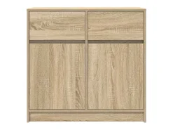 Aparador con cajón roble sonoma 80x34x76 cm madera de ingeniería