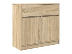 Aparador con cajón roble sonoma 80x34x76 cm madera de ingeniería