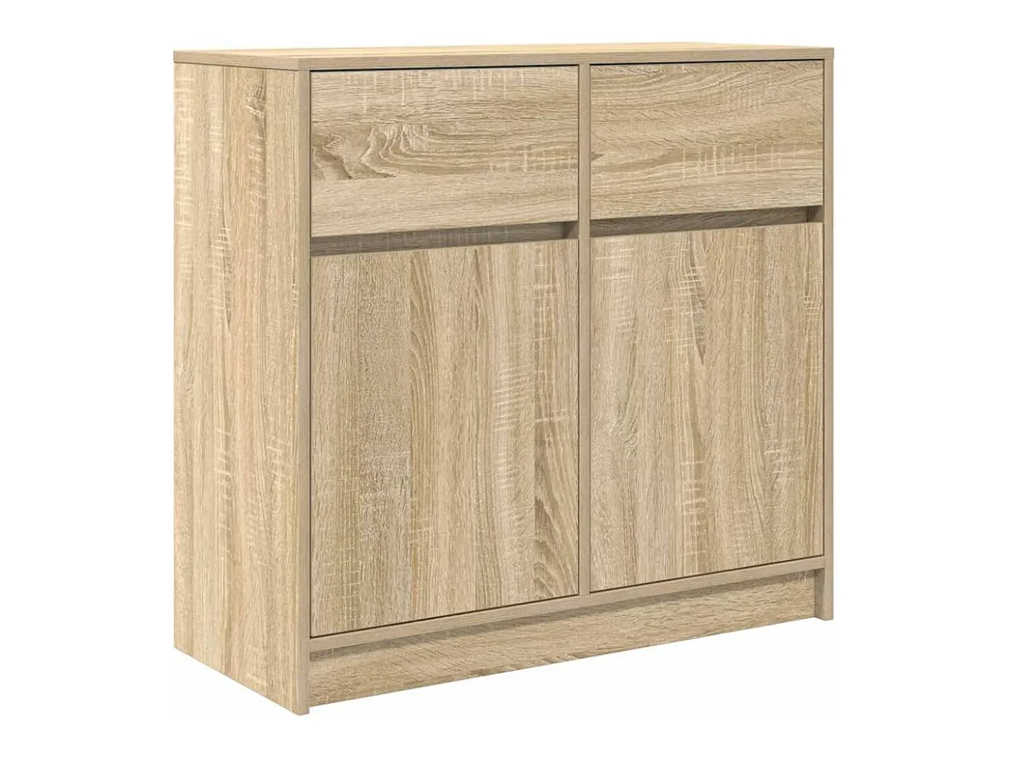 Aparador con cajón roble sonoma 80x34x76 cm madera de ingeniería