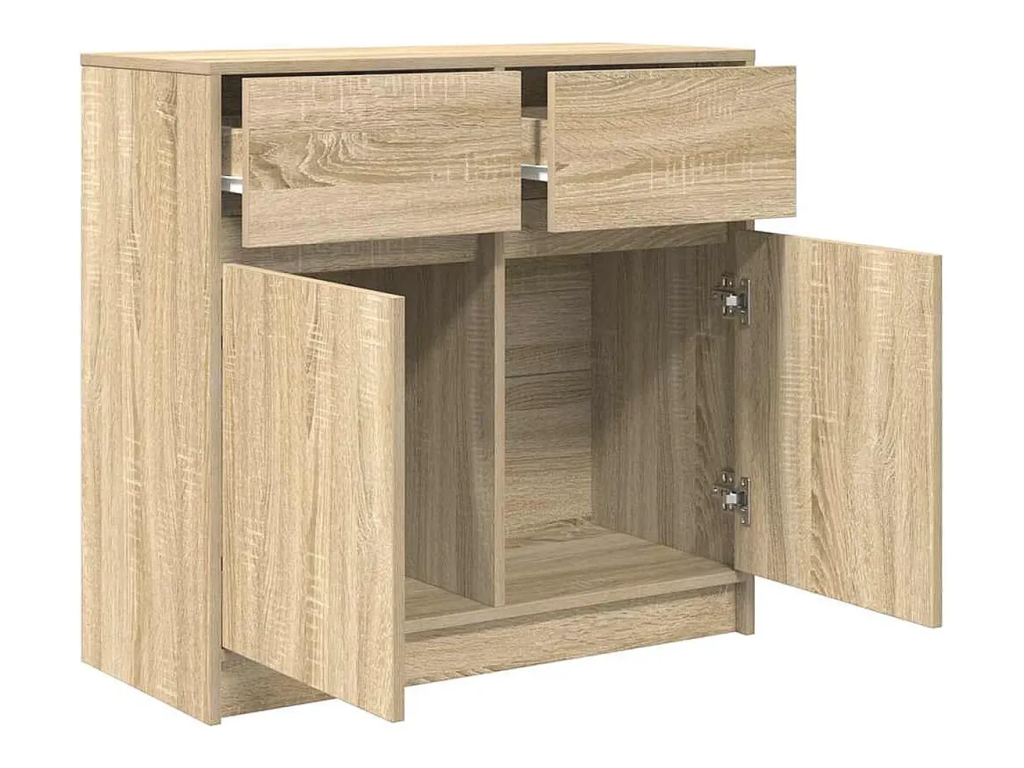 Aparador con cajón roble sonoma 80x34x76 cm madera de ingeniería